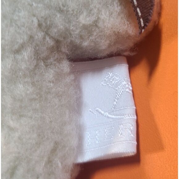Hermes (Authentic) Plush Wool Fleece Stuffed Baby Teddy Bear Toy w/ Ribbon VTG - Picture 7 of 8
